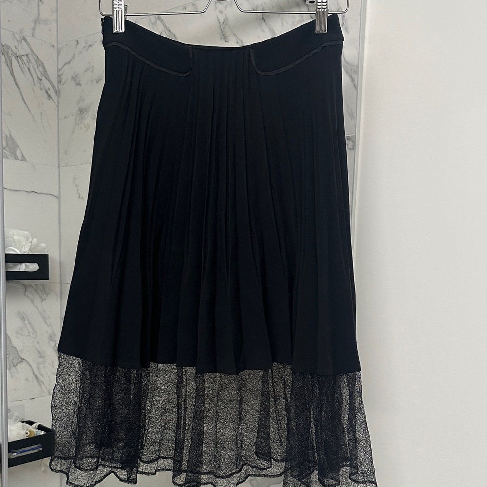 Rag & Bone Black A-Line Skirt with Sheer Hem